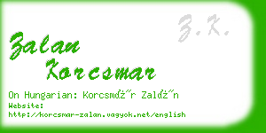 zalan korcsmar business card